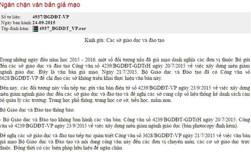 Bộ GD&ĐT lên tiếng về những văn bản giả mạo - ảnh 1