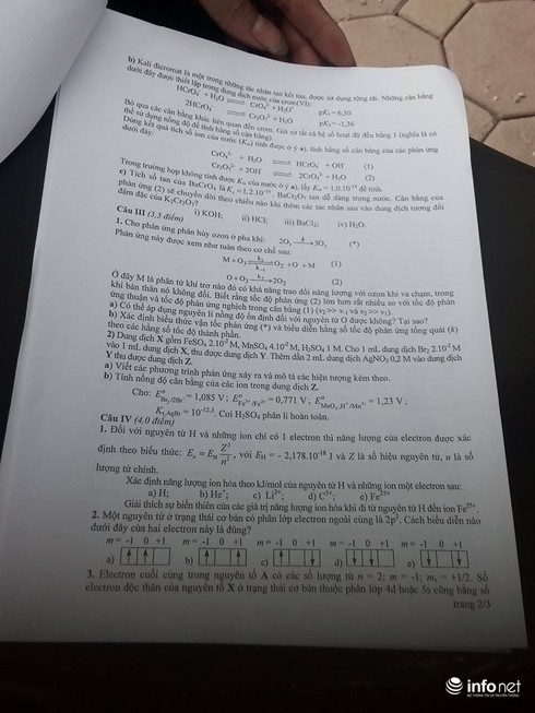 Đề thi học sinh giỏi THPT quốc gia môn Lý, Hóa, Sử - ảnh 5