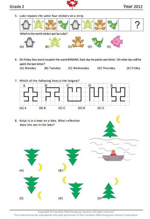 Đề thi Toán Quốc tế Kangaroo lớp 2 năm 2012 - ảnh 2