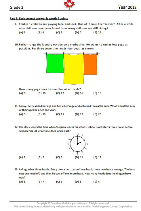 Đề thi Toán Quốc tế Kangaroo lớp 2 năm 2012 - ảnh 3