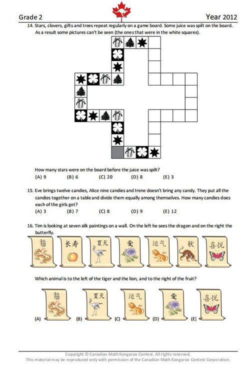 Đề thi Toán Quốc tế Kangaroo lớp 2 năm 2012 - ảnh 4