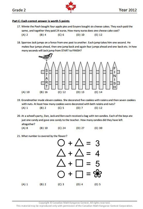 Đề thi Toán Quốc tế Kangaroo lớp 2 năm 2012 - ảnh 5