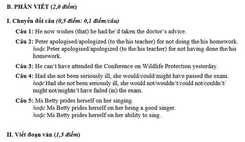 Đáp án môn Tiếng Anh chính thức kỳ thi THPT quốc gia 2016 - ảnh 5