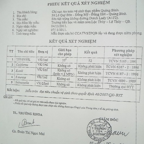 Vụ `Dòi trong sữa cứu trợ lũ lụt`: Mẫu xét nghiệm an toàn