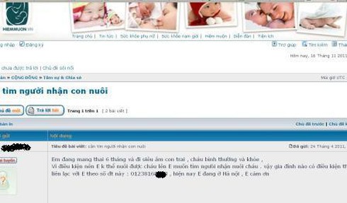 Xôn xao tin sinh viên ở Tp.HCM rao cho con trên mạng