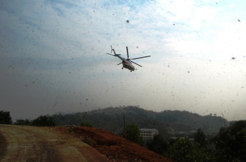 Chộp được hình ảnh trực thăng chở CEO Facebook rời Sa Pa