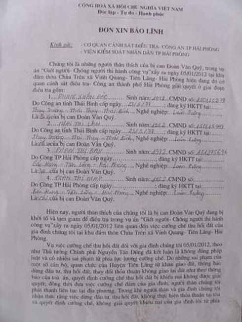 Vụ Tiên Lãng: Bị can cuối cùng được tiếp xúc Luật sư