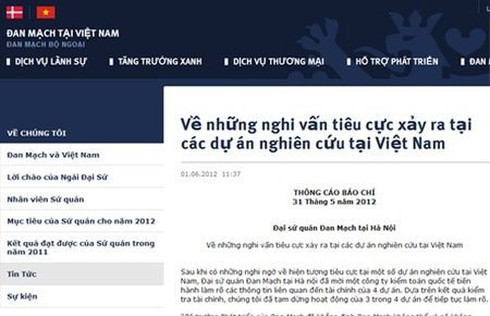 Đan Mạch dừng 3 dự án ODA tại Việt Nam vì nghi vấn gian lận