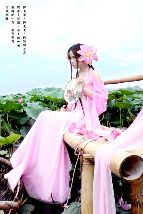 Mỹ nhân cosplay Việt cổ trang giữa sen Hồ Tây