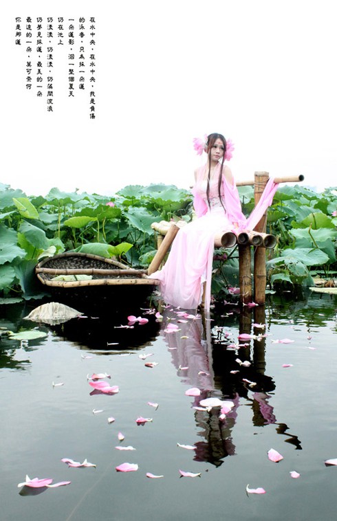 Mỹ nhân cosplay Việt cổ trang giữa sen Hồ Tây