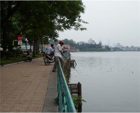 Tấp nập đi câu trộm cá Hồ Tây