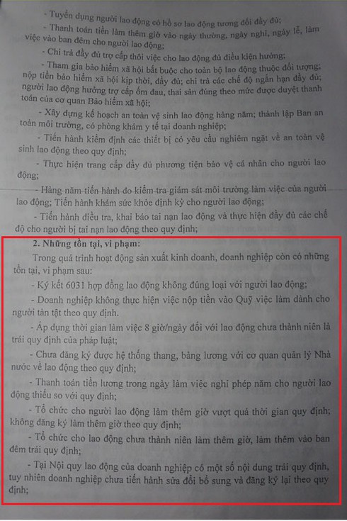 Sumidenso Việt Nam: `Phát lộ` thêm sai phạm về lao động