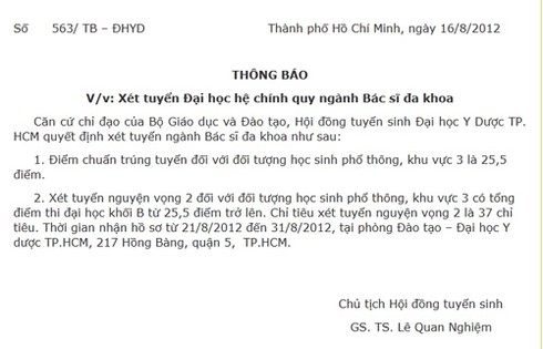 Vụ ‘vây’ ĐH Y dược: Tiếp tục rắc rối phương án nguyện vọng 2