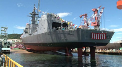 Toàn cảnh lễ hạ thủy tàu khu trục `Mùa Đông` 118 lớp Akizuki của Nhật Bản