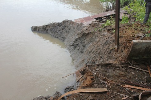 Hàng trăm mét đất trôi sông trong đêm
