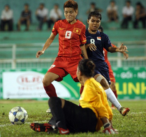 ĐT nữ Việt Nam thắng Singapore 10-0