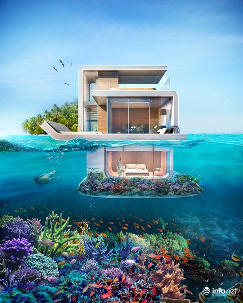 Mát mẻ với biệt thự bảy nổi ba chìm giữa biển khơi Dubai - ảnh 1