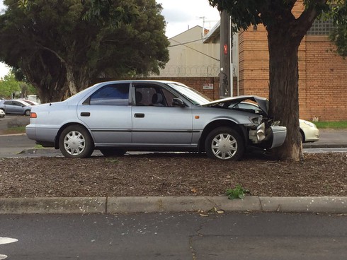 Chiếc ô tô găm gốc cây bất ngờ được