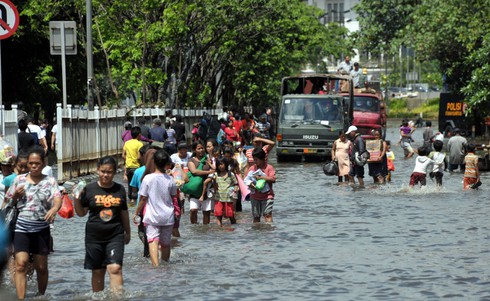 Indonesia: Thủ đô Jakarta tê liệt vì lũ lụt - ảnh 11
