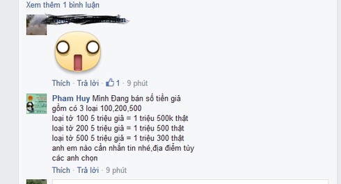 Công khai rao bán tiền giả trên mạng xã hội - ảnh 1
