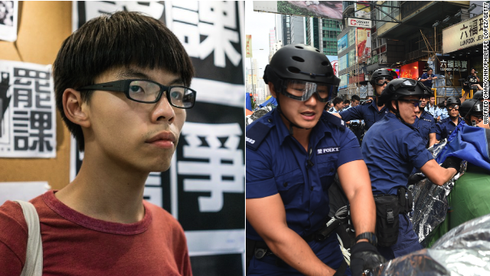 Joshua Wong - Lãnh đạo phong trào biểu tình Hong Kong bị bắt - ảnh 1