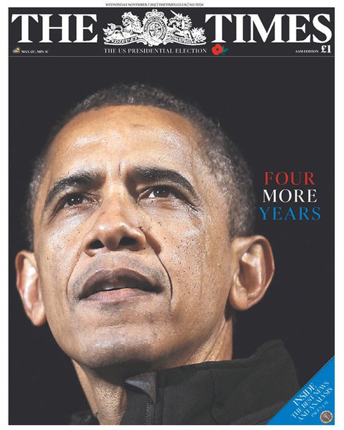 Những bìa báo cực ấn tượng về chiến thắng của ông Obama - ảnh 1