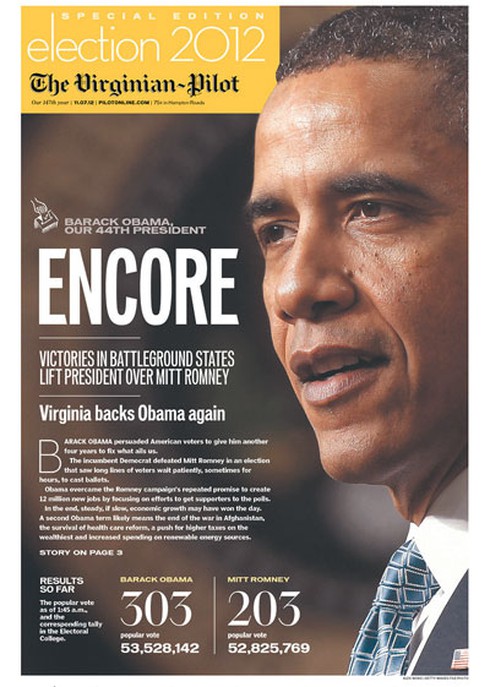 Những bìa báo cực ấn tượng về chiến thắng của ông Obama - ảnh 10