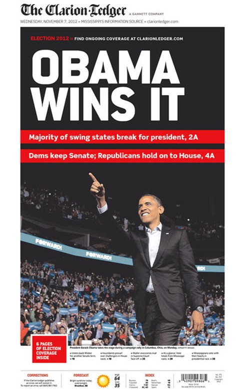 Những bìa báo cực ấn tượng về chiến thắng của ông Obama - ảnh 12