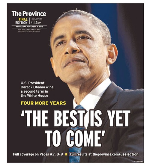 Những bìa báo cực ấn tượng về chiến thắng của ông Obama - ảnh 13