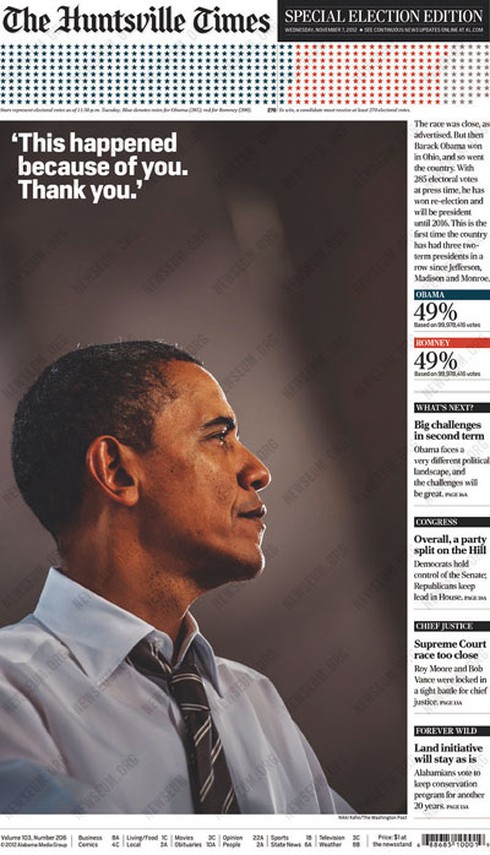 Những bìa báo cực ấn tượng về chiến thắng của ông Obama - ảnh 15
