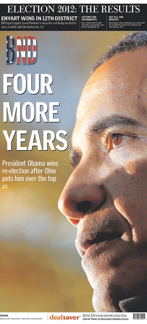 Những bìa báo cực ấn tượng về chiến thắng của ông Obama - ảnh 2