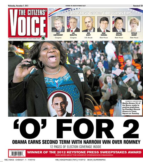 Những bìa báo cực ấn tượng về chiến thắng của ông Obama - ảnh 7