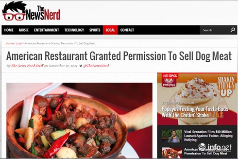 Mỹ cho phép mở nhà hàng thịt chó chỉ là “tin vịt” - ảnh 1