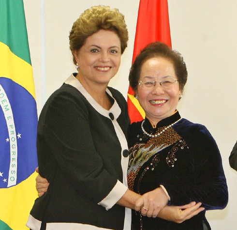 Phó Chủ tịch nước Nguyễn Thị Doan tiếp kiến Tổng thống Brazil - ảnh 1