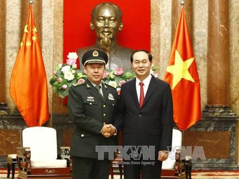 Chủ tịch nước tiếp đoàn đại biểu cấp cao quân đội Trung Quốc - ảnh 1