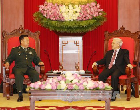 Tổng Bí thư tiếp đoàn đại biểu cấp cao quân đội Trung Quốc - ảnh 1