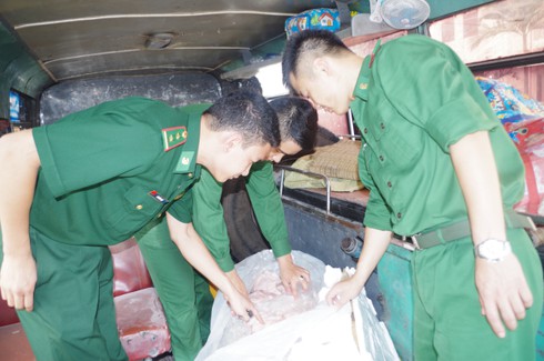Hơn 400 kg thịt thối bị bắt khi đang đưa vào Việt Nam tiêu thụ - ảnh 1
