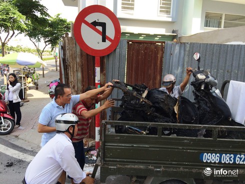 Xe ga đang đi thì bốc cháy, cô gái vứt xe bỏ chạy - ảnh 4