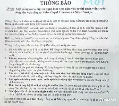 Phút kinh hãi của nữ công nhân bị kẻ lạ đâm kim tiêm vào ngực - ảnh 2