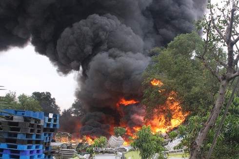 Suốt 3h dập “biển lửa” do người dân đốt rác - ảnh 1