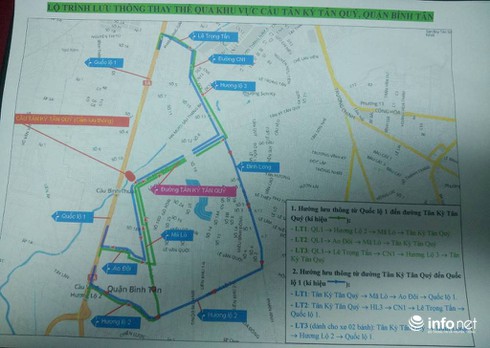 Lộ trình lưu thông thay thế qua khu vực sập mố cầu Tân Kỳ Tân Quý - ảnh 2