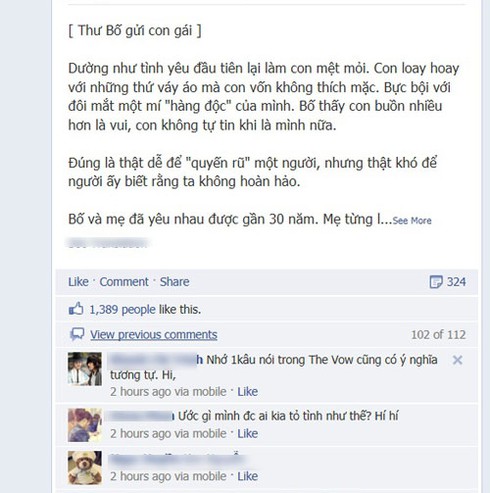 Thư bố gửi con gái loay hoay trong tình yêu - ảnh 1