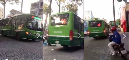 Đình chỉ tài xế cố ý điều khiển xe buýt “trèo” lên vỉa hè - ảnh 1