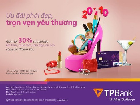 Mừng ngày Phụ nữ Việt Nam, TPBank ưu đãi tới 30% - ảnh 1