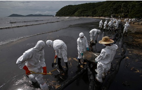 Chùm ảnh vụ tràn dầu nghiêm trọng ở khu du lịch Thái Lan - ảnh 11