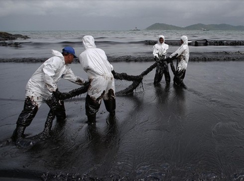 Chùm ảnh vụ tràn dầu nghiêm trọng ở khu du lịch Thái Lan - ảnh 7