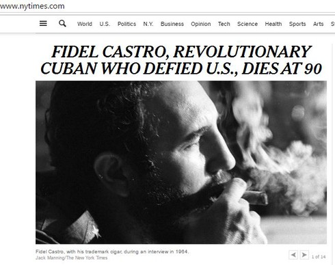 Báo chí thế giới tràn ngập tin, bài về Fidel Castro - ảnh 1