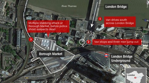 Những kẻ tấn công khủng bố ở trung tâm London bị tiêu diệt ra sao? - ảnh 1