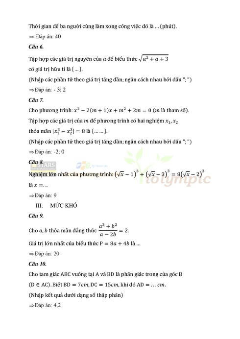 Đề thi ViOlympic Toán Tiếng Việt lớp 9 vòng quốc gia năm 2016 - ảnh 6