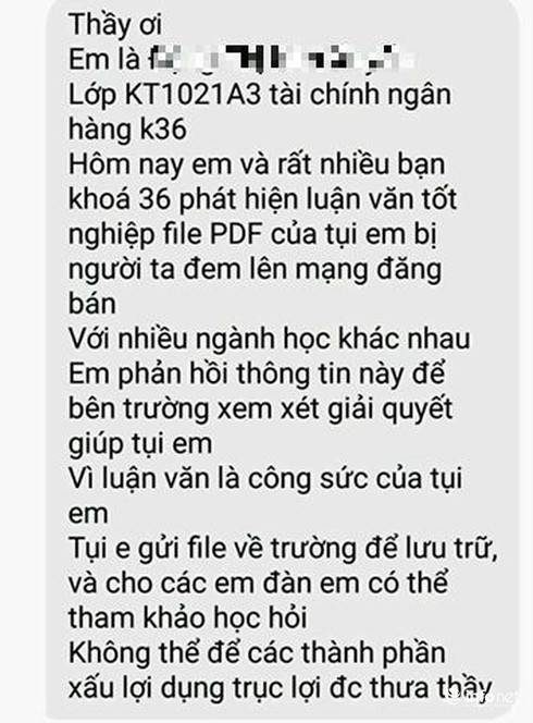 Sinh viên bức xúc vì luận văn bị rao bán: Nhà trường nói gì? - ảnh 1